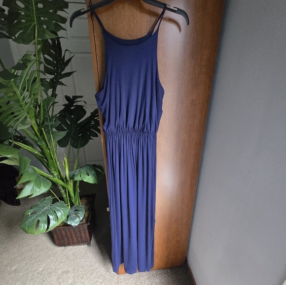 Lush Navy Blue Sleeveless Maxi Dress - Picture 1 of 6
